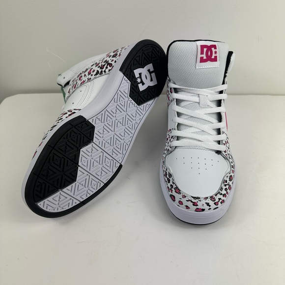 Women’s DC Cure Hi Size 9.5 Skate Leather Sneakers Trainers Pink Leopard - Picture 6 of 9